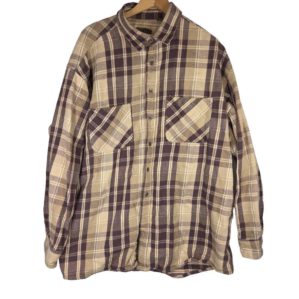 St Johns Bay Shacket Shirt Mens XXLT Flannel Button Up Workwear Heavyweight Cold